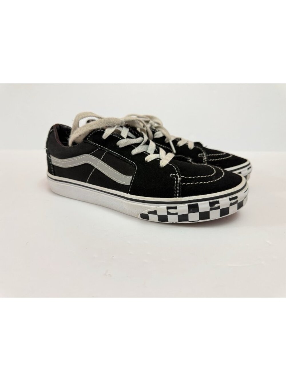 Vans Old Skool Checkerboard Black White Skate Shoes Juniors Size 6 EU 38